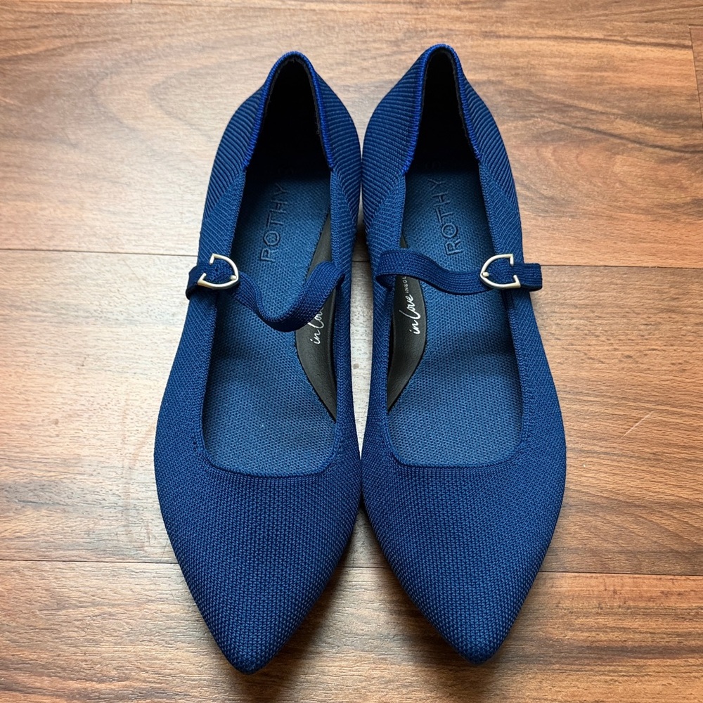 Rothy's Navy Blue Mary Jane Flats